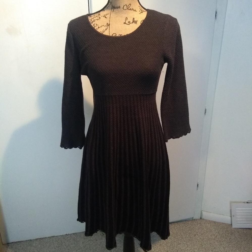 Calvin Klein Knit Black Gray Dress